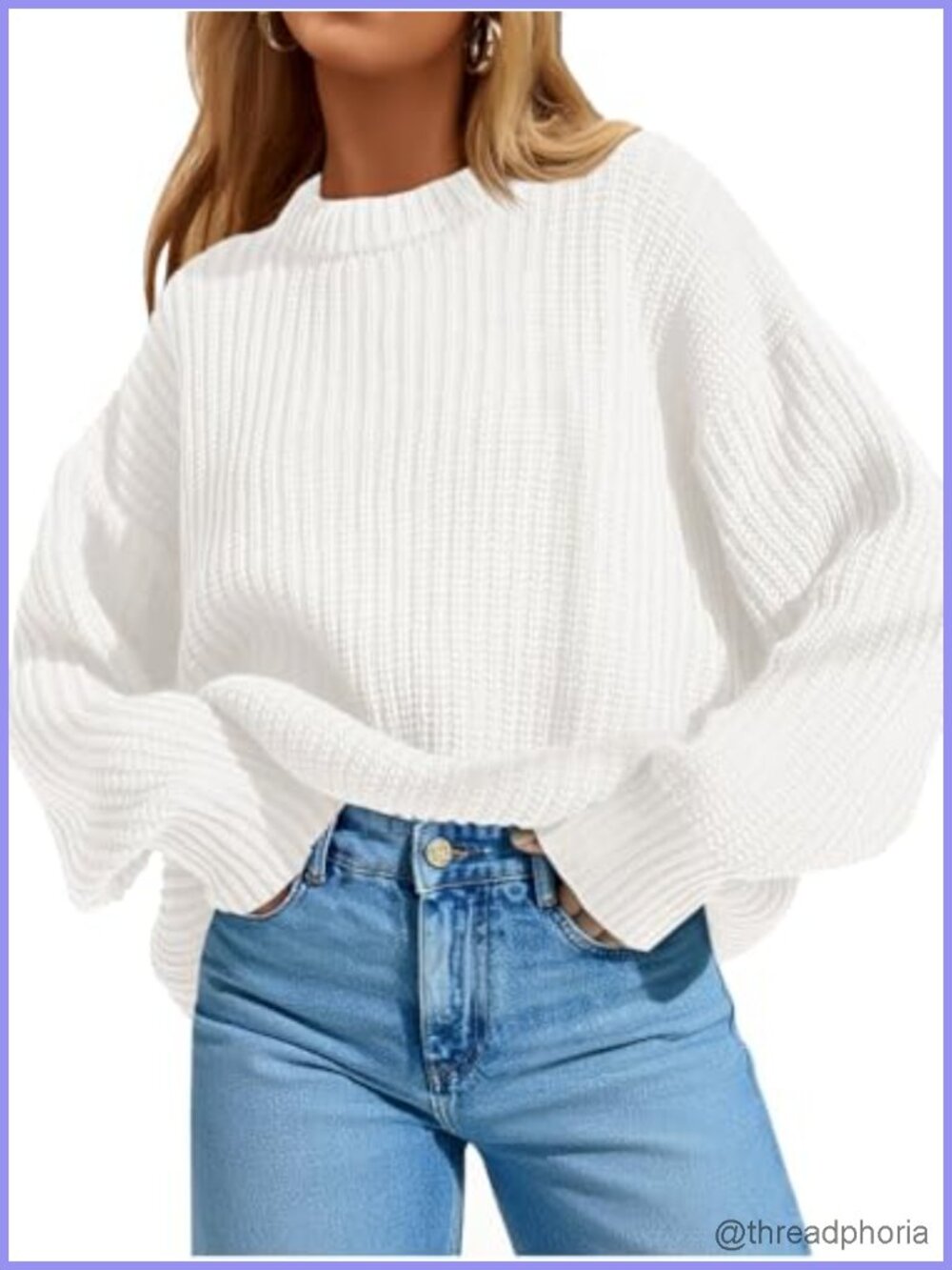 Womens Oversized Sweater Long Sleeve Crewneck Pullover Fall Knit